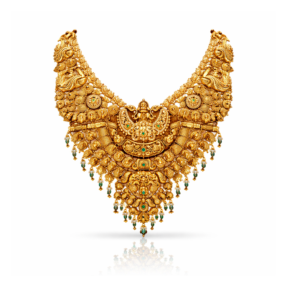 Antique Nakshi Lakshmi-Peacock Long Haram